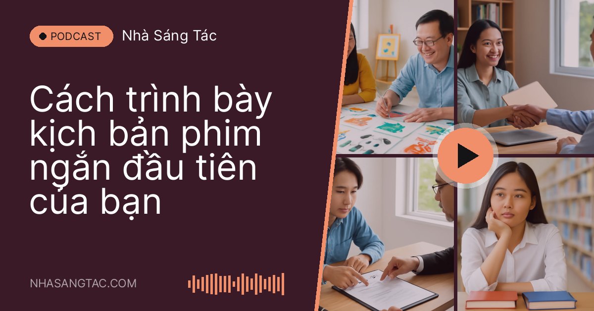 Sinh viên điện ảnh đọc những trang kịch bản in trong lớp học, trang giấy quay ra ngoài